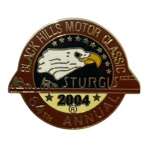 Sturgis Black Hills Motor Classic 2004 Vintage Rally Pin Vest Or Hat Pin 1 Inch